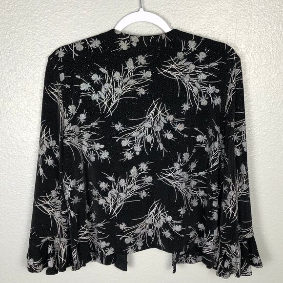 Jessica Howard Size 14 Cropped Cardigan Bolero Single Button Top w Shiny Details - Picture 5 of 7